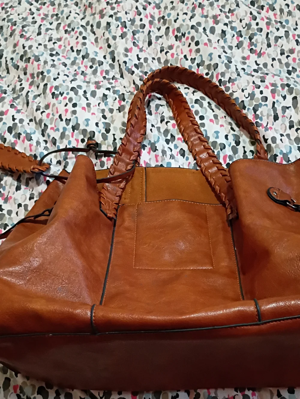 Maurices Brown Braided-Handle Shoulder Tote